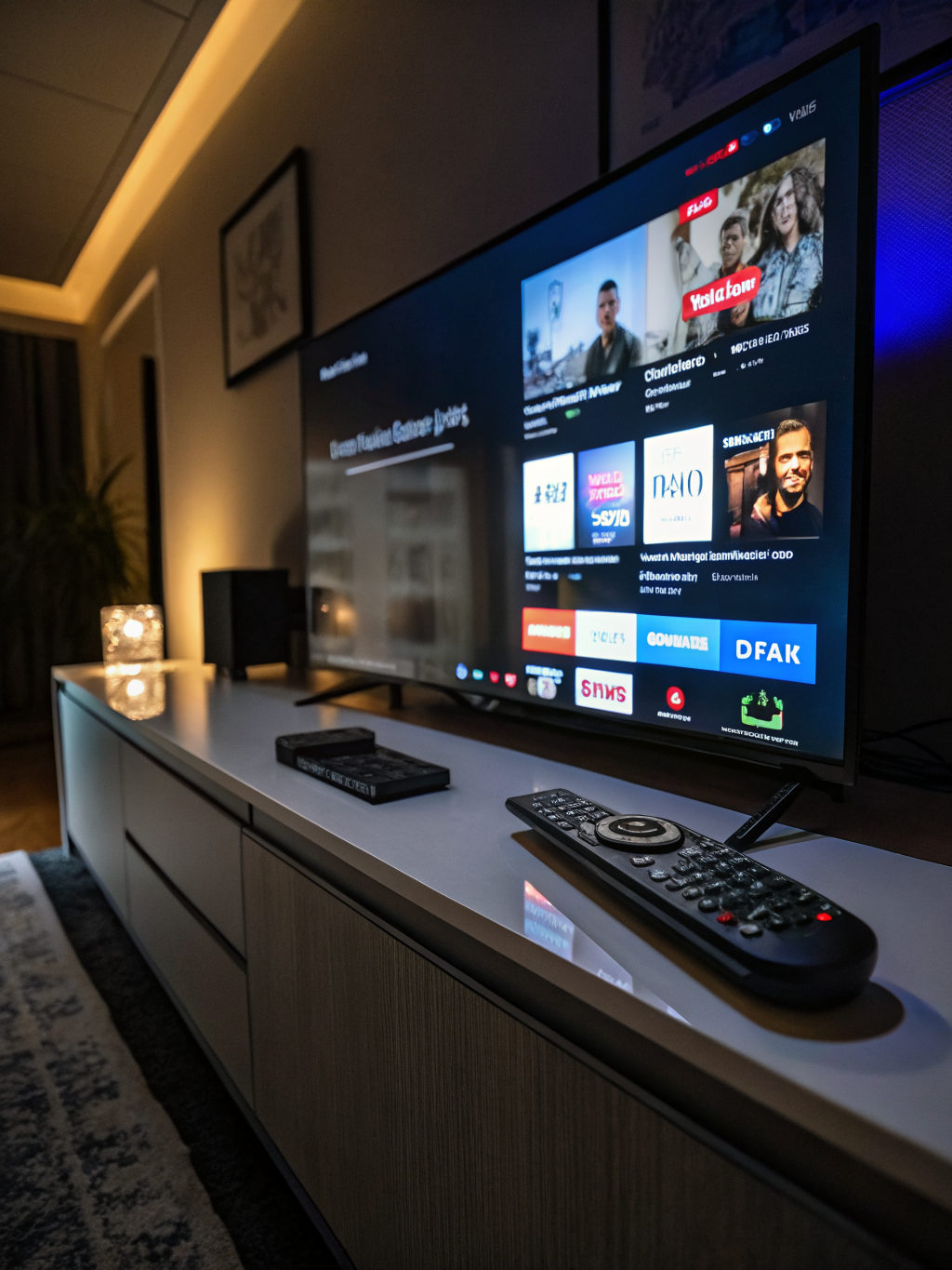 Featured IPTV setup in a modern living room